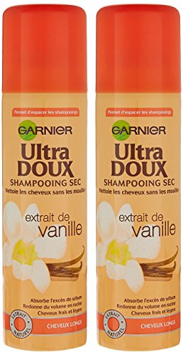 Garnier - Champú Ultra Doux purificador seco con extracto de vainilla para cabello graso - Lote de 2