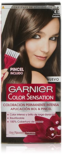 Garnier Color Sensation - Tinte Permanente Castaño Luminoso 4.0, disponible en más de 20 tonos