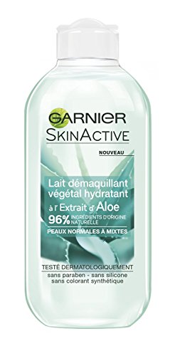 Garnier Skinactive - Leche desmaquilladora con extracto de aloe vera, 2 unidades