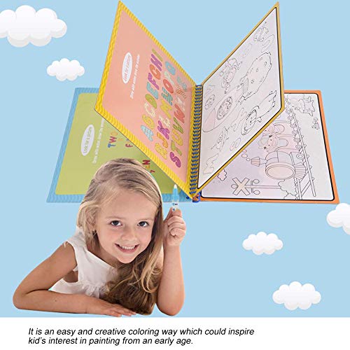 Garosa Coloring Book Water Drawing Pintura Mat Board con Magic Pen Doodle para niños Dibujo de Arte Early Educational Toys(Journey)