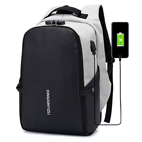 GDMXYD Resistente al Agua Mochila, Portátil Mochila Trekking, Laptop Daypack Bolso para Mujer Moda Casual Enviar Colgante, Negro