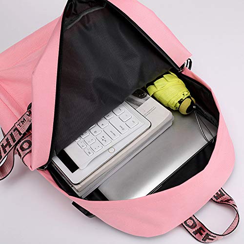 GDMXYD Resistente al Agua Mochila, Portátil Mochila Trekking, Laptop Daypack Lona Multiusos de Moda Casual, Rosa