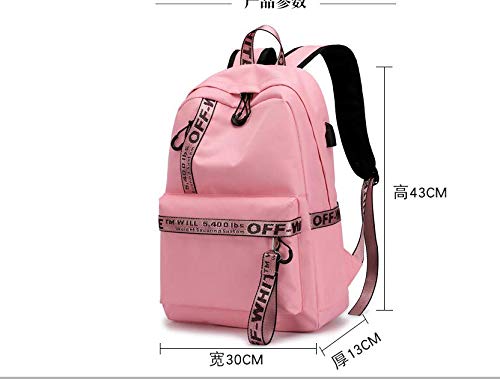 GDMXYD Resistente al Agua Mochila, Portátil Mochila Trekking, Laptop Daypack Lona Multiusos de Moda Casual, Rosa