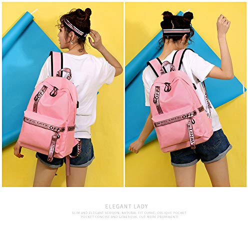 GDMXYD Resistente al Agua Mochila, Portátil Mochila Trekking, Laptop Daypack Lona Multiusos de Moda Casual, Rosa