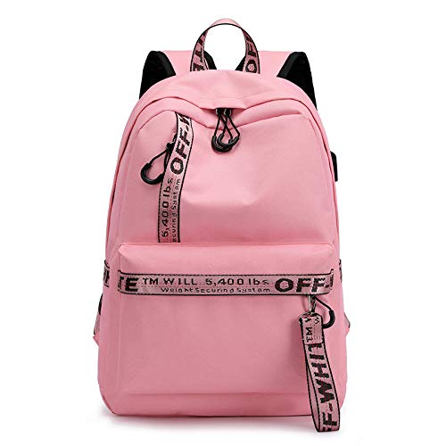 GDMXYD Resistente al Agua Mochila, Portátil Mochila Trekking, Laptop Daypack Lona Multiusos de Moda Casual, Rosa