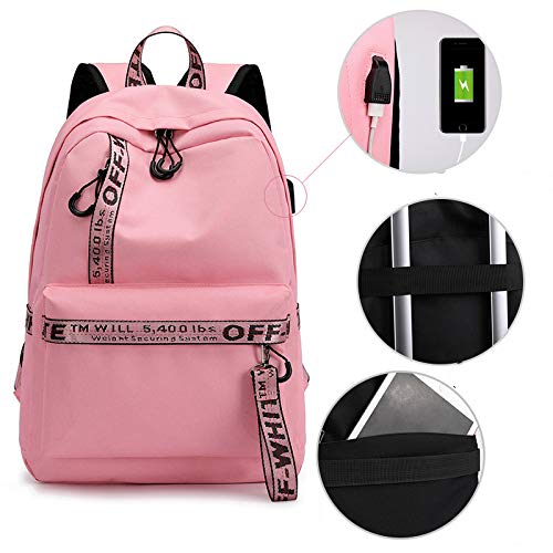 GDMXYD Resistente al Agua Mochila, Portátil Mochila Trekking, Laptop Daypack Lona Multiusos de Moda Casual, Rosa