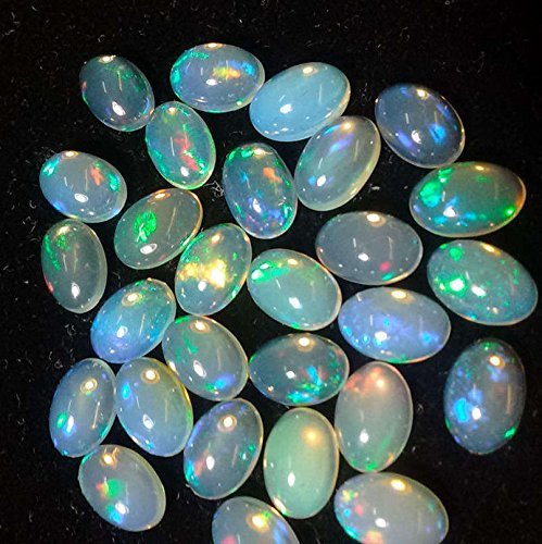 GEMS-WORLD BEADS GEMSTONE 10 PIECE 6X4 MM NATURAL ETHIOPIAN WELO FIRE OPAL OVAL SHAPE CABOCHON'S ##DDL41A1
