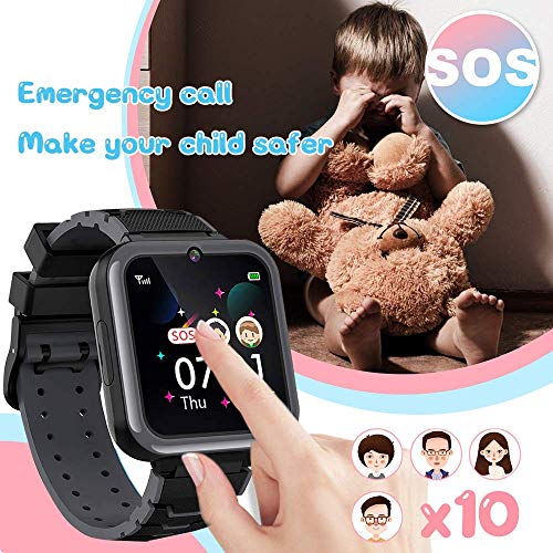 Genrics Reloj Inteligente niño, Smartwatch para Niños SOS Teléfono Música Cámara 7 Juegos para 3-12 Niño y Niña Regalo de cumpleaños, Soporta 4G/2G Tarjetas Micro SIM(Rosa)