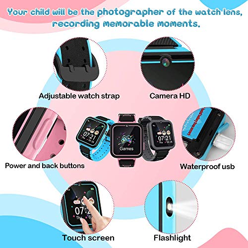 Genrics Reloj Inteligente niño, Smartwatch para Niños SOS Teléfono Música Cámara 7 Juegos para 3-12 Niño y Niña Regalo de cumpleaños, Soporta 4G/2G Tarjetas Micro SIM(Rosa)