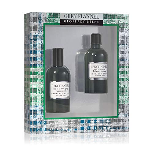 Geofrey Beene – Estuche Grey Flannel Eau de Toilette con vaporizador de 120 ml con loción para después del afeitado 120 ml