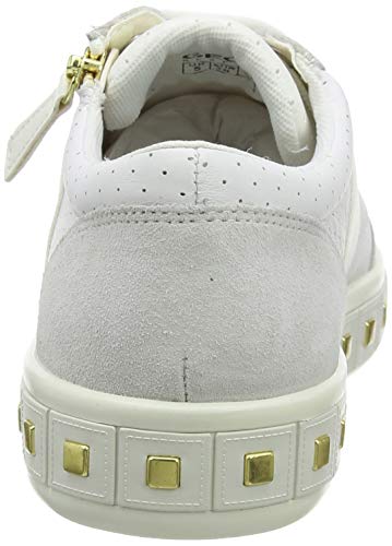 Geox D LEELU' E, Zapatillas para Mujer, Blanco (White/Off White C1352), 39 EU