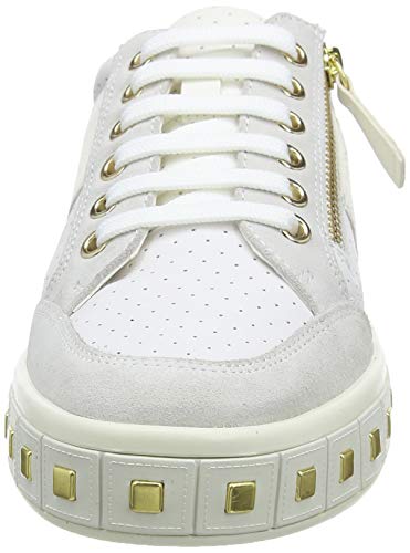 Geox D LEELU' E, Zapatillas para Mujer, Blanco (White/Off White C1352), 39 EU