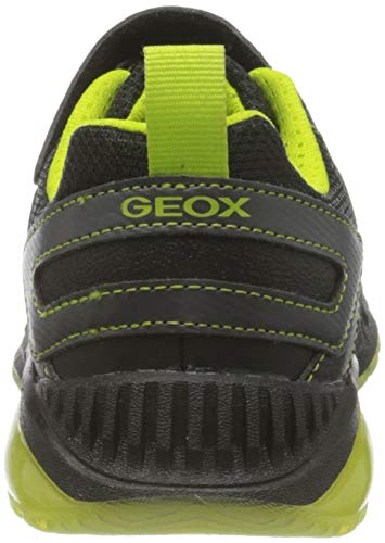 Geox J SPAZIALE Boy A, Zapatillas para Niños, Black/Lime, 28 EU