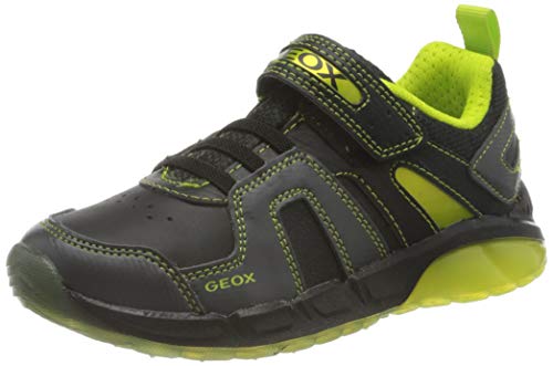 Geox J SPAZIALE Boy A, Zapatillas para Niños, Black/Lime, 28 EU