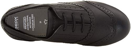 Geox JR Plie' E, Zapatos de Cordones Oxford para Niñas, Negro (Black C9999), 40 EU