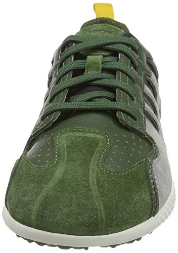 Geox U Snake.2 A, Zapatillas para Hombre, Verde (Dk Green/Lt Grey C3287), 39 EU