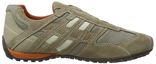 Geox Uomo Snake L, Zapatos para Hombre, Beige (Beige/Dk Orange C0845), 41 EU