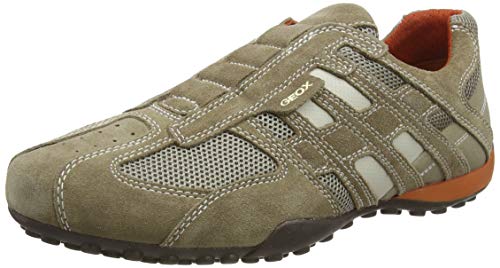 Geox Uomo Snake L, Zapatos para Hombre, Beige (Beige/Dk Orange C0845), 41 EU