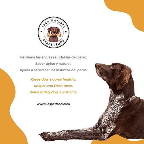 Gespetfood Hueso para Perros - Pack 4 Uds. - Hueso con Jamón para Perros con Sabor único - Mordedor para Perros - Mantiene Las Encías Saludables - 100% Orgánico - Fabricado en España