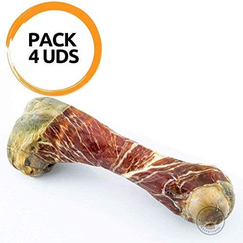 Gespetfood Hueso para Perros - Pack 4 Uds. - Hueso con Jamón para Perros con Sabor único - Mordedor para Perros - Mantiene Las Encías Saludables - 100% Orgánico - Fabricado en España