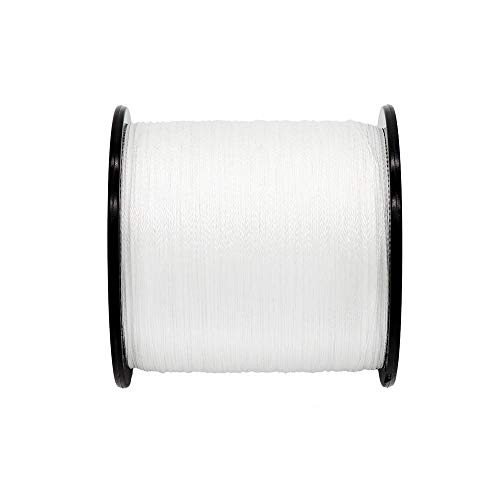 GEVICONT - Sedal de Pesca Trenzada de Polietileno de 100 m, 4 hebras, 10 Libras, 100 Libras, multifilamento, para Pesca de Carpas, para Todas Las pescas, Blanco, 109Yds(100m)-30lb(13.6kg)-0.28mm
