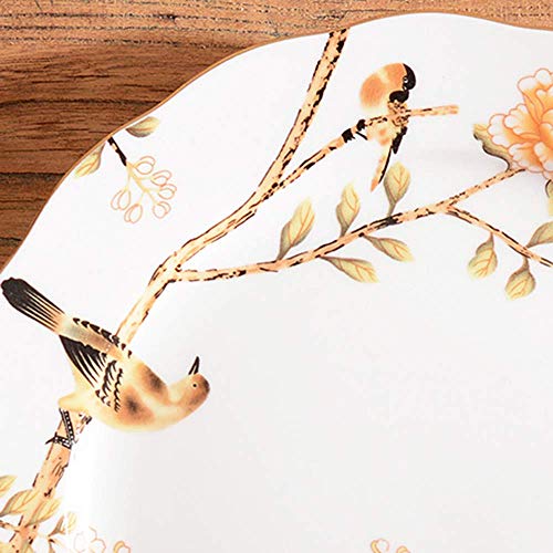 GHJA Soporte para Pasteles de cerámica de 2 Capas, Soporte para meriendas para el té de la Tarde, Plato para Pasteles, Plato para Frutas, decoración y presentación de Pasteles para Bodas y Cumple