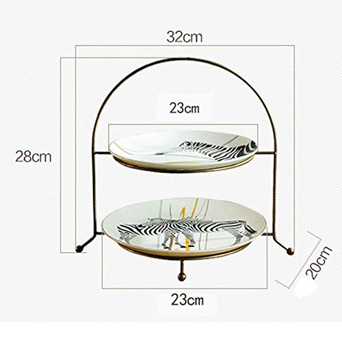GHJA Soporte para Pasteles de Varias Capas, Creativo Plato de Frutas para el hogar, Sala de Estar, Plato de Postre de cerámica para el té de la Tarde, Adecuado para Bodas, cumpleaños, Actividades