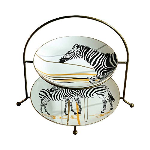 GHJA Soporte para Pasteles de Varias Capas, Creativo Plato de Frutas para el hogar, Sala de Estar, Plato de Postre de cerámica para el té de la Tarde, Adecuado para Bodas, cumpleaños, Actividades