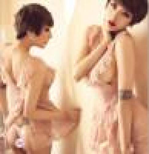 GHJX Ropa erótica de Mujer Lencería Sexy Encaje Sexy Lado Cocina Dama tentación Halter Traje de Talla Grande