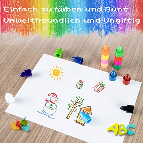 Gibot Lápices de Colores para niños pequeños de 16 Colores, crayones para niños pequeños plastidecor no tóxicos Impermeables apilables para Juguetes Bebes niños 1 año