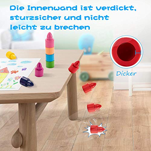 Gibot Lápices de Colores para niños pequeños de 16 Colores, crayones para niños pequeños plastidecor no tóxicos Impermeables apilables para Juguetes Bebes niños 1 año