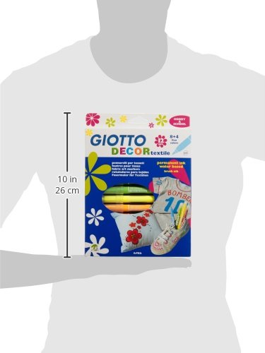 Giotto 494900 - Pack de 12 rotuladores decorativos para tejidos