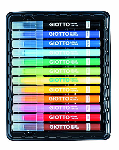 Giotto 494900 - Pack de 12 rotuladores decorativos para tejidos