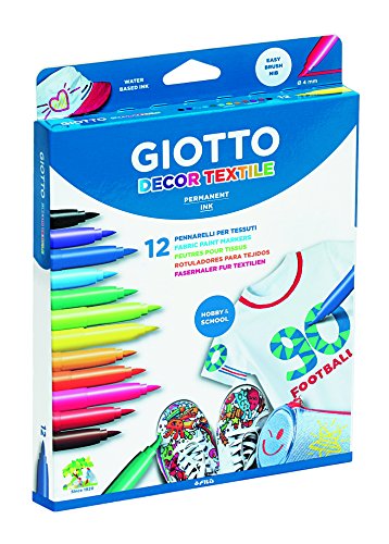 Giotto 494900 - Pack de 12 rotuladores decorativos para tejidos