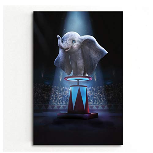 GIRDSS Movie Elephant Circus Fantasy Wall Art Carteles e Impresiones Lienzo Pinturas enmarcadas para la decoración de la habitación-50X90cm sin Marco