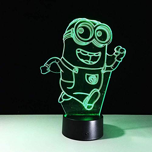 giyiohok Lámpara de ilusión 3D, luz de noche Led, 7 colores que cambian, iluminación para bebés, Minions, juguetes de acrílico para dormitorio, decoración para regalos de niños
