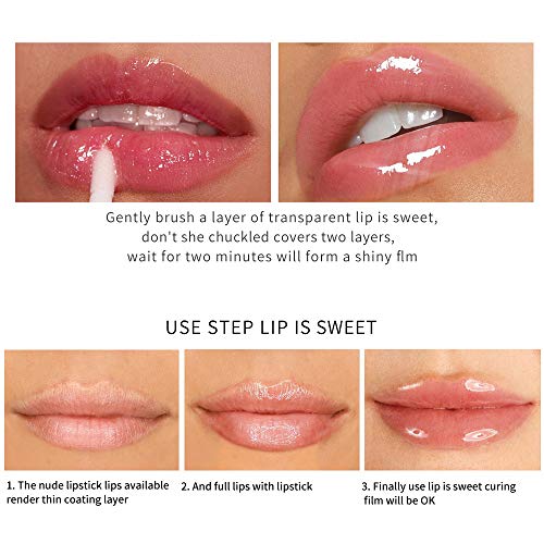 GL-Turelifes Lip Plumper Gloss Jelly Color Lipstick, Lip Plumping Balm Plumper Lip Gloss, Clear Lip Plump Gloss- Enhancer para labios más hidratados e hidratados, humecta, elimina las arrugas (#3)