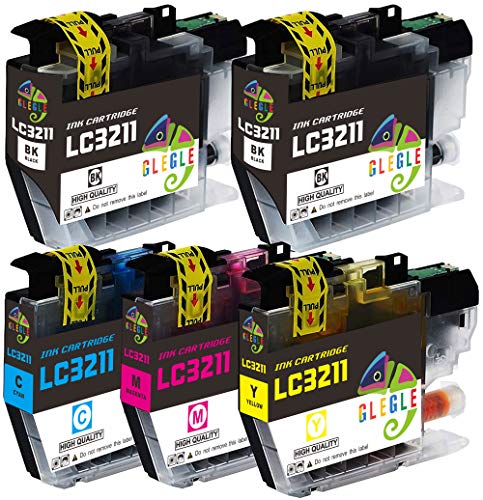 GLEGLE LC3211 LC3213 Cartuchos Tinta Brother 5 Multipack Reemplazo para Brother DCP-J572DW MFC-J491DW MFC-J497DW DCP-J772DW DCP-J774DW, MFC-J890DW MFC-J895DW (2 negro,1 cian, 1 magenta 1 amarillo)
