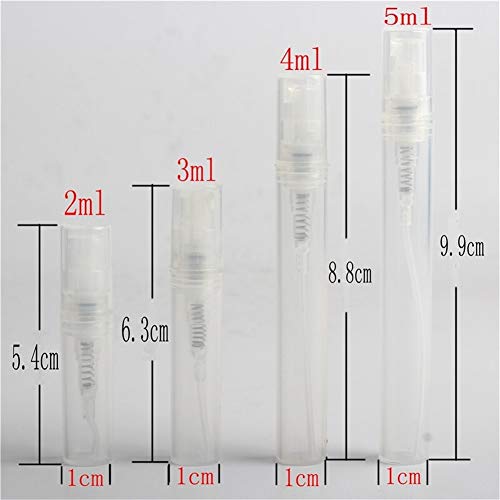 Glqwe 2 ml 3 ml 4 ml 5 ml Mini Botella Aerosol de Perfume plástico, pequeña Muestra atomizador del Perfume (Color : Clear, Material : Plastic)