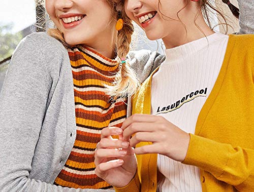 GO-SAMSARA Cardigan Cárdigan de Punto para Mujer, de Primavera, Simple y Liso, con Parte Inferior Recta, suéter de Moda para Mujer