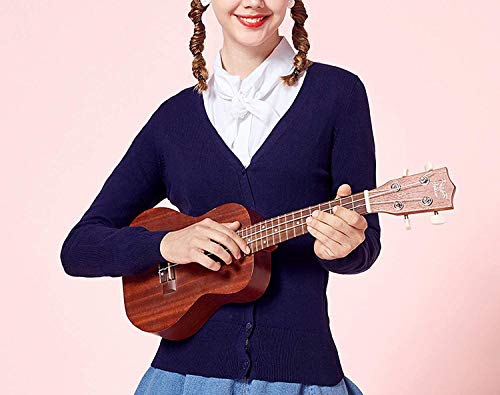 GO-SAMSARA Cardigan Cárdigan de Punto para Mujer, de Primavera, Simple y Liso, con Parte Inferior Recta, suéter de Moda para Mujer