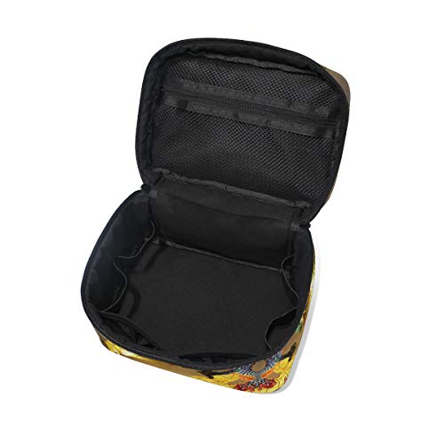 Golden Dragon Tiger King Bolsa Mochila de Maquillaje Almacenamiento Organizador de Cosméticos Portátil Estuche para Mujeres Señoras Niñas