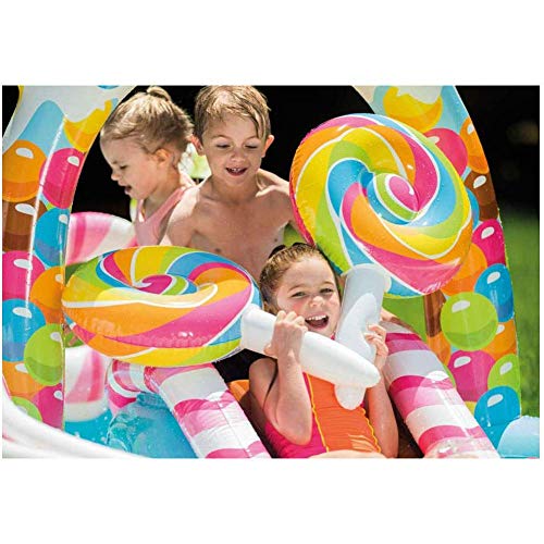 Golden_flower Piscina Inflable Cama Flotante Candy Paradise Tobogán Acuático Tobogán Piscina Infantil Uso en el Hogar Natación Ocean Ball Pool