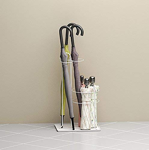 Golden_flower Soporte para Sombrillas Estante para Sombrillas Estante para Sombrilla de Hotel para el Hogar con Bandeja de Goteo Soporte para Sombrillas Estante de Pie para el Arte de Hierro, Blan