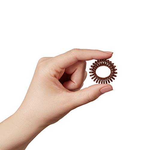 Gomas del Pelo en Espiral de All Glown Up - Traceless, Anillo Elástico Para el Cabello con Cable Telefónico - 1 Paquete de 12 Unidades (Brown)