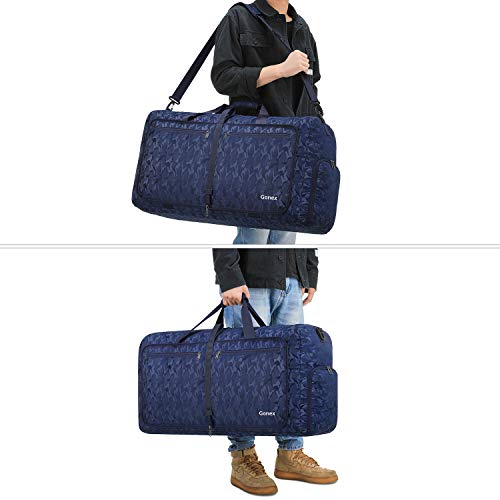 Gonex Bolsa de Viaje 80L, Plegable Ligero Bolso Equipaje Maleta Grande Bolsas Deportes Gimnasio Maletas de Mano Impermeable Duffel Travel Bag para Hombres y Mujeres Fin de Semana (Azul Camuflaje)