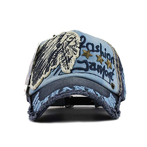 Gorra de béisbol para hombre, de algodón de moda con diseño de papá, color azul