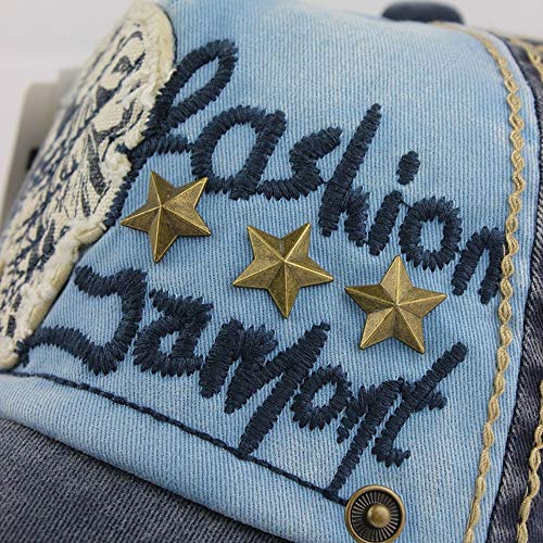 Gorra de béisbol para hombre, de algodón de moda con diseño de papá, color azul