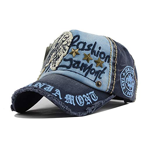 Gorra de béisbol para hombre, de algodón de moda con diseño de papá, color azul