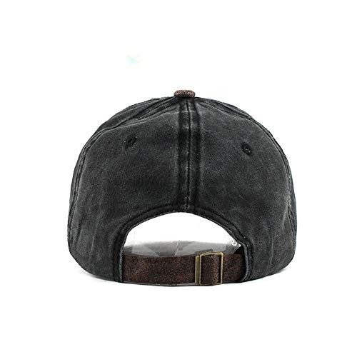 Gorra de béisbol para hombre Denim Streetwear mujer papá sombrero Snapback bordado hombre Cap Casual Gorra (F363 Black)